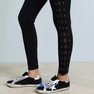 NWT DAVID LERNER NEW YORK LEGGINGS - SMALL - LACE UP SIDE - NORDSTROM $168 - NEW